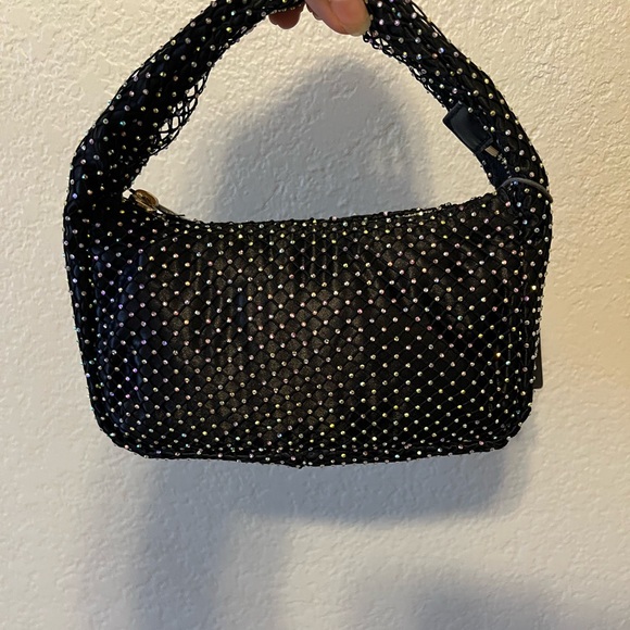 Vince Camuto Mini Bag Black Damsa Crystals on
Net Over Sateen NEW with tags! - Picture 2 of 4